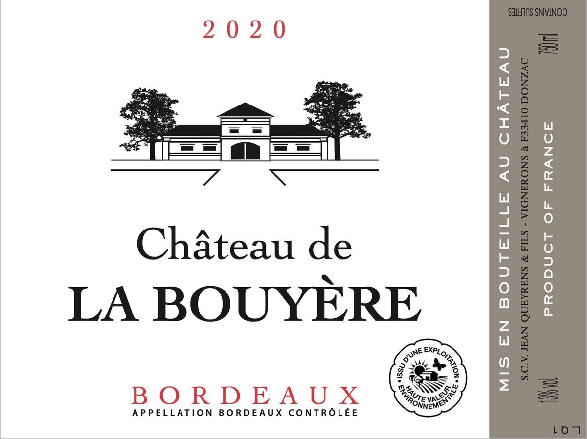 Étiquette Château de la Bouyère 2020