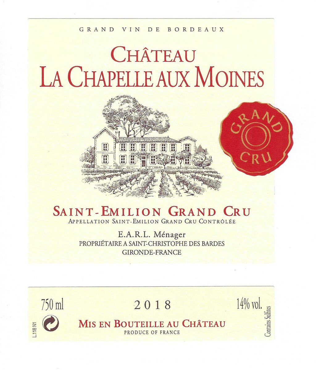 Étiquette Château La Chapelle Aux Moines 2018